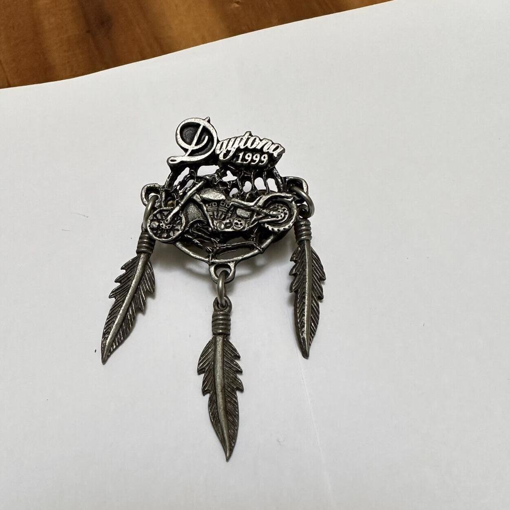 Daytona 1999 Motorcycle Metal Tack Pin Aged Silver Tone